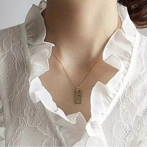 Love Pendant Necklace | Yellow Gold Plated‎ Silver